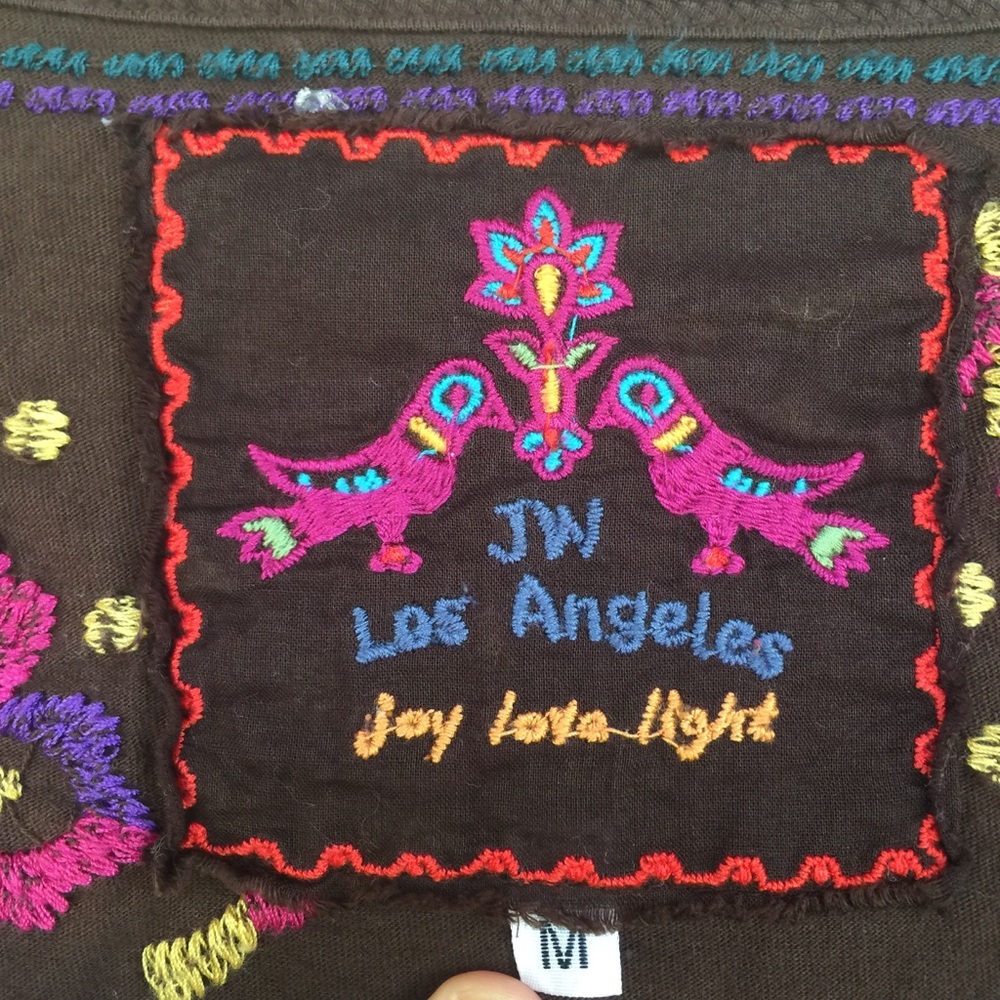 Johnny Was Embroidered Peacock Smocked Boho Dress - Picture 15 of 16